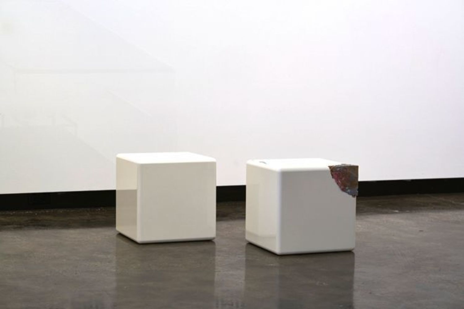 Two white cubes