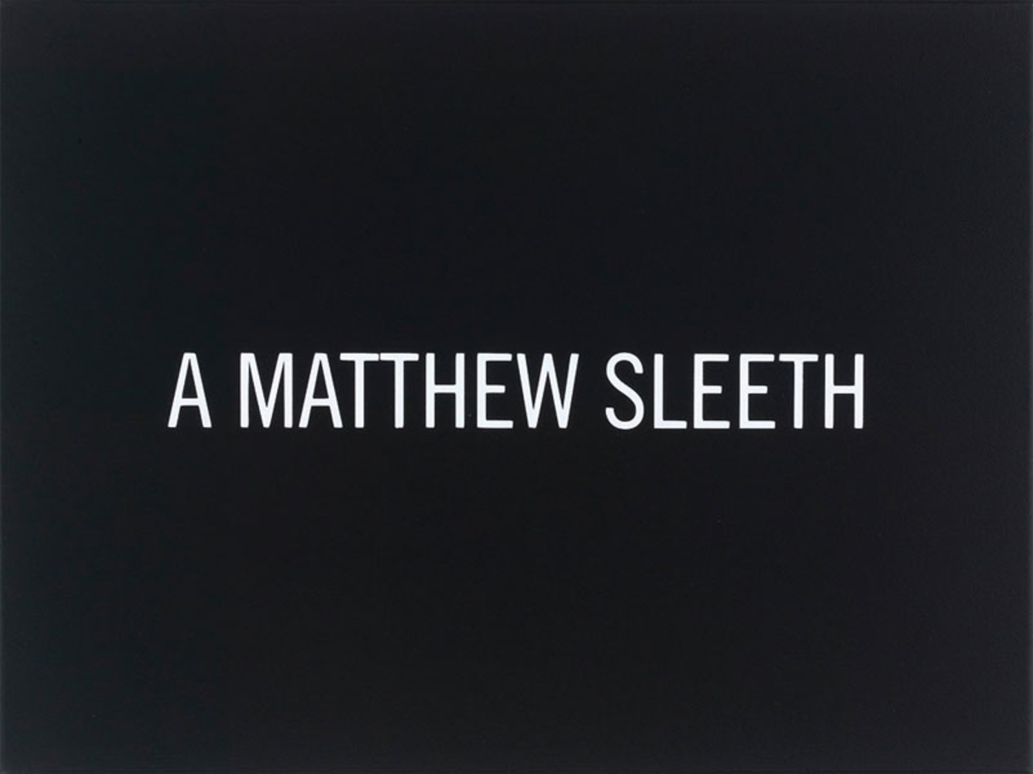 White Box: A Matthew Sleeth