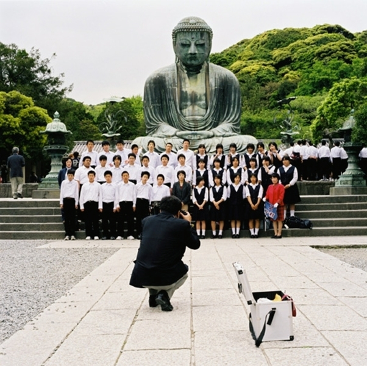 School Photograph, Daibutsu, Kotokuin Temple, Kamakura